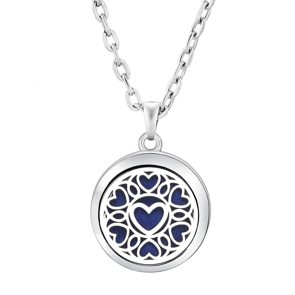 New Stainless Steel Fashion Tree Of Life Aromatherapy Necklace Essential Oil Diffuser Perfume Locket Pendant Women Jewelry Gift