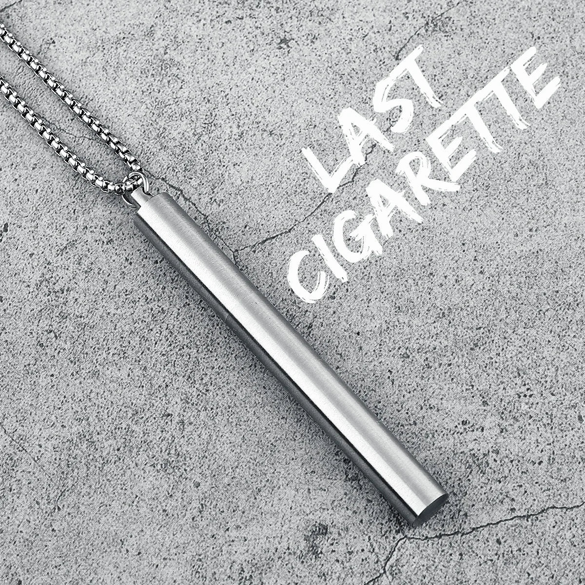 One Last Cigarette Necklaces , Stainless Steel Men Pendants Case Chain Funky Punk for Boyfriend Male Jewelry Gift Wholesale