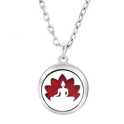New Stainless Steel Fashion Tree Of Life  Aromatherapy Necklace Essential Oil Diffuser Perfume Locket Pendant Women Jewelry Gift