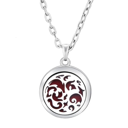 New Stainless Steel Fashion Tree Of Life  Aromatherapy Necklace Essential Oil Diffuser Perfume Locket Pendant Women Jewelry Gift