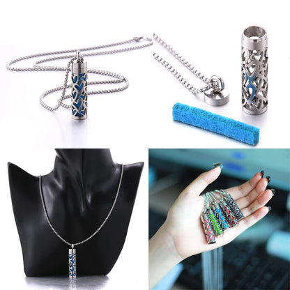 New Aromatherapy Diffuser Necklace LOVE Pattern Stainless Steel Essential Oil Diffuser Lockets