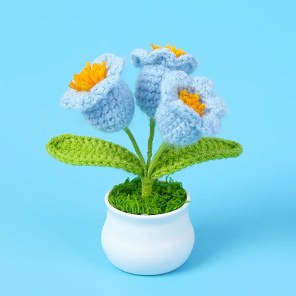 Handmade Crochet Orchid Pot with Light