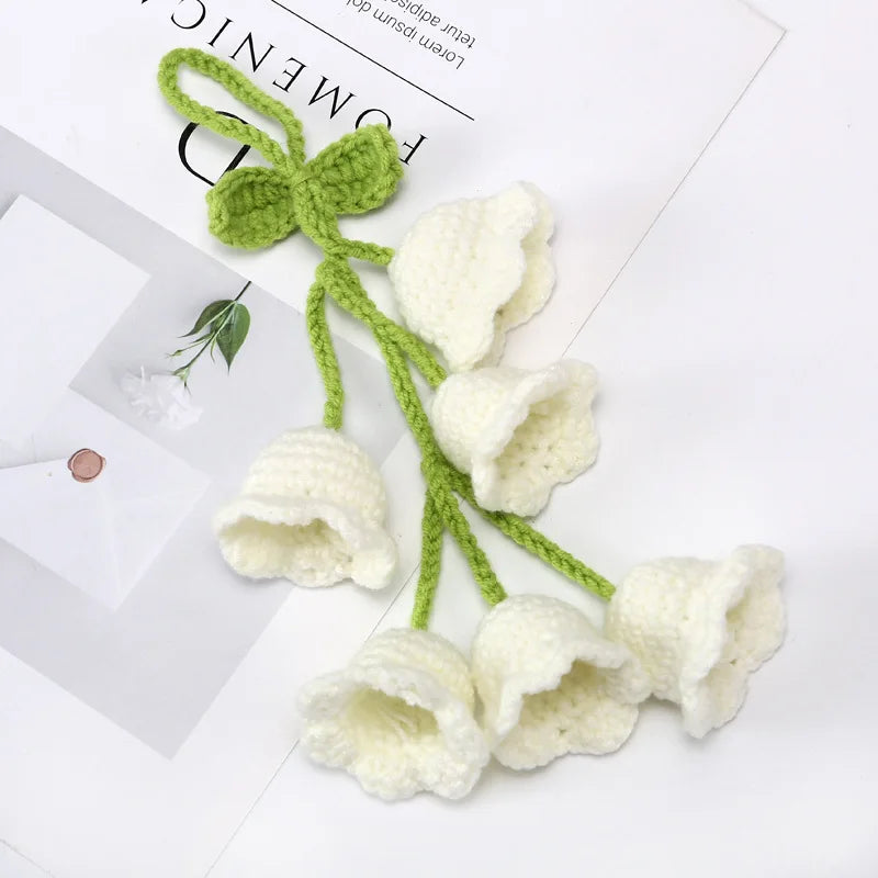 Handmade Crochet Orchid Pot with Light