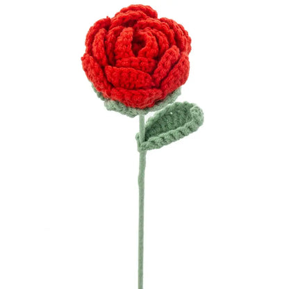 Artificial Handmade crochet yarn Rose Flower Outdoor garden wall Wedding bridal bouquet Festival Home Diy gift box Accessories