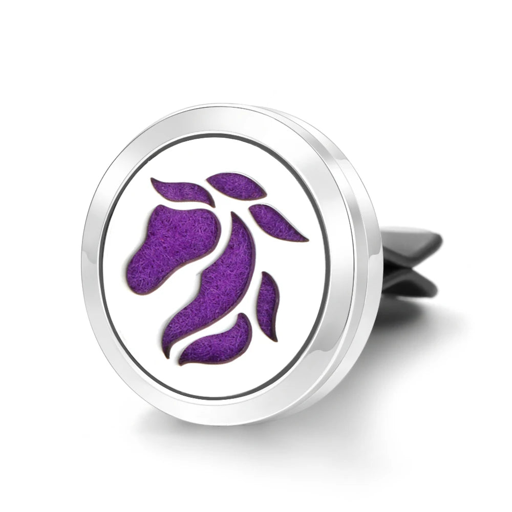 Car Aromatherapy Stainless Steel Hollow Pattern Diffuser Air Outlet Freshener Clip Essential Oil Perfume Lockets Pendant Jewelry