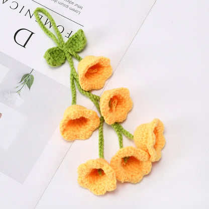 Handmade Crochet Orchid Pot with Light