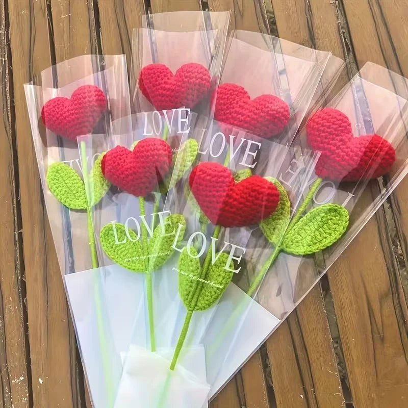 3pcs/6pcs handcrafted heart-shaped bouquets, heart-shaped flowers, Valentine's Day, Mother's Day, special gifts, home decoration