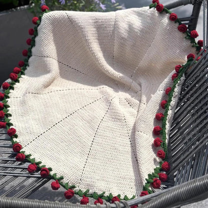 Crochet Rose Blanket Bouquet with Gift Bag