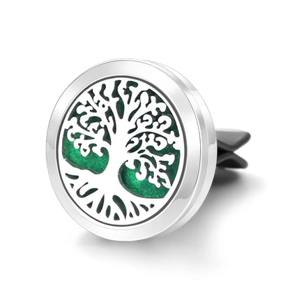 Car Aromatherapy Stainless Steel Hollow Pattern Diffuser Air Outlet Freshener Clip Essential Oil Perfume Lockets Pendant Jewelry