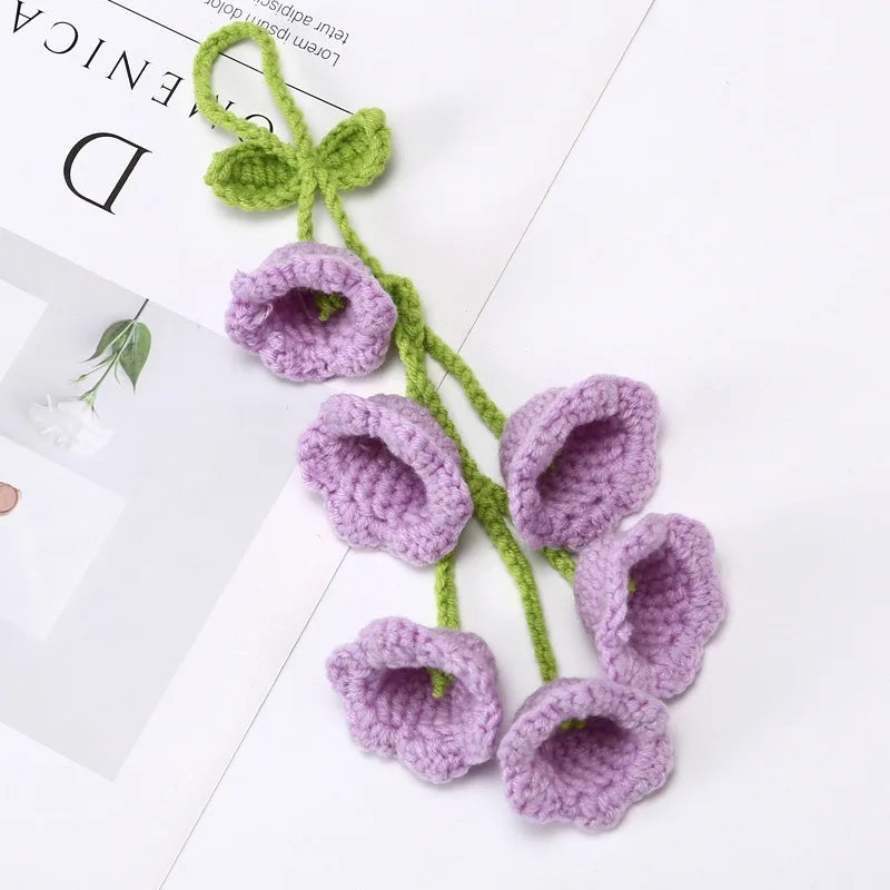 Handmade Crochet Orchid Pot with Light