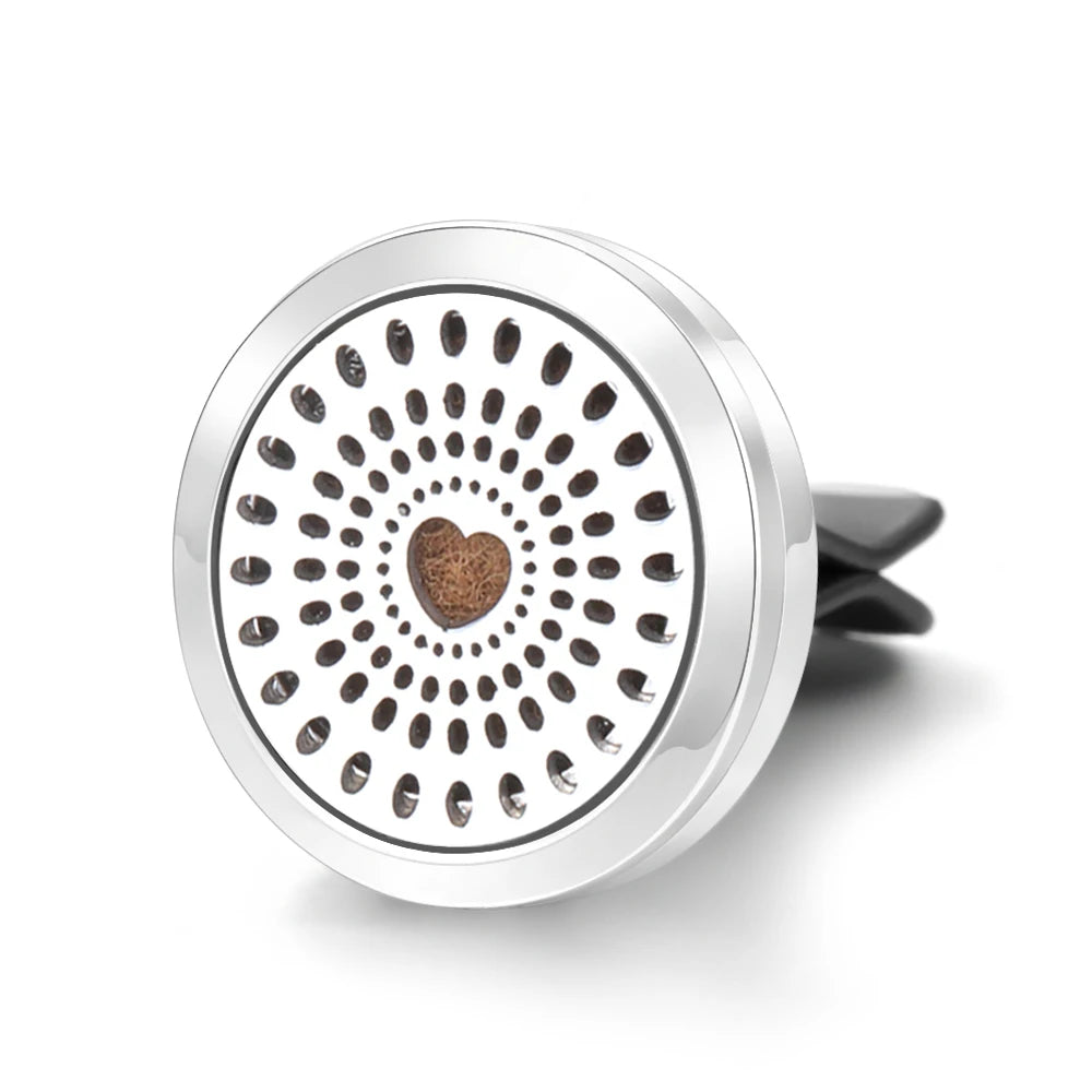 Car Aromatherapy Stainless Steel Hollow Pattern Diffuser Air Outlet Freshener Clip Essential Oil Perfume Lockets Pendant Jewelry