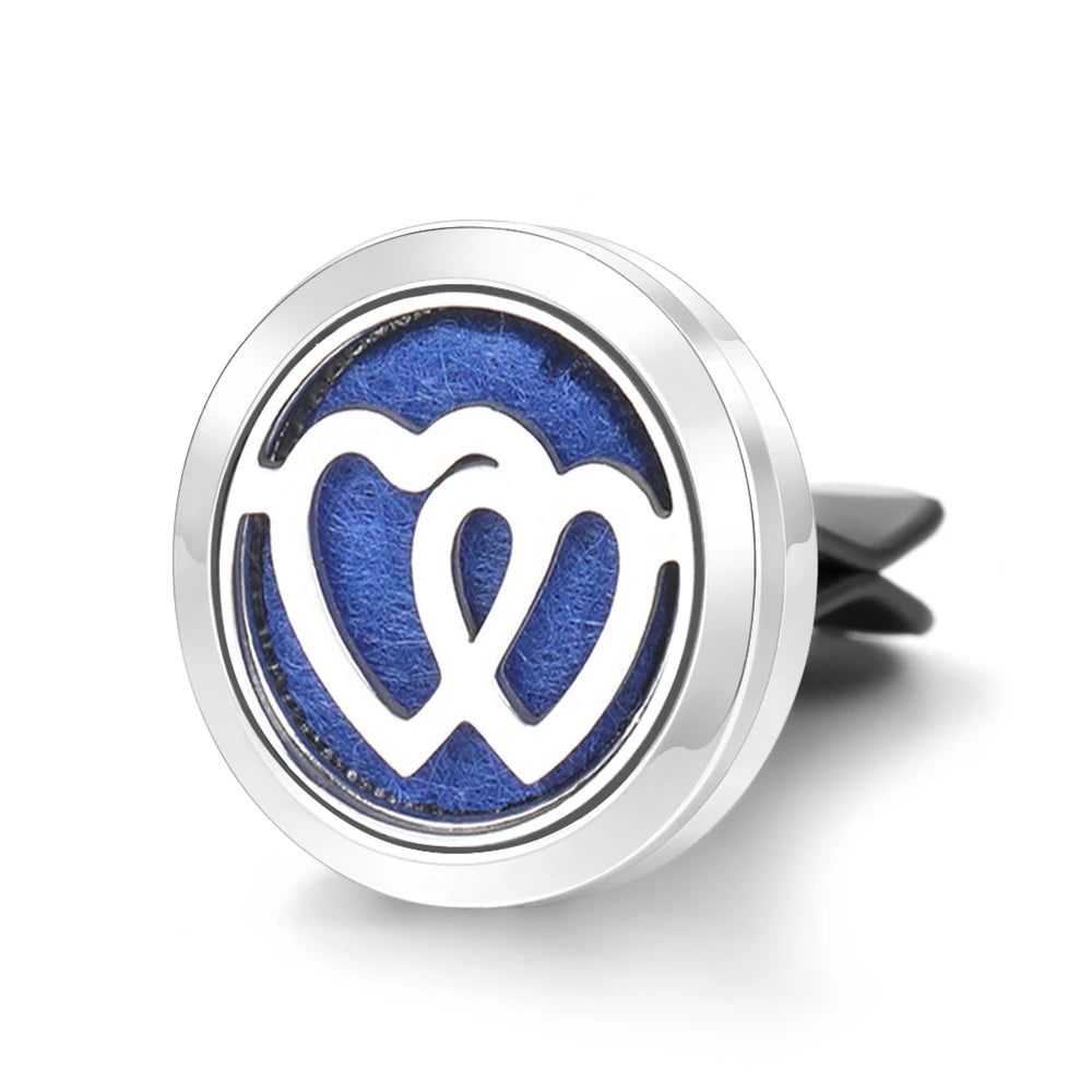 Car Aromatherapy Stainless Steel Hollow Pattern Diffuser Air Outlet Freshener Clip Essential Oil Perfume Lockets Pendant Jewelry