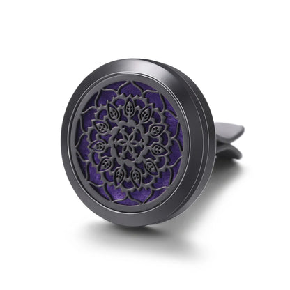 New Car Air Freshener Diffuser Clip Black Hollow Pattern Aromatherapy Lockets Essential Oil Perfume Pendant Car Ornaments Gift