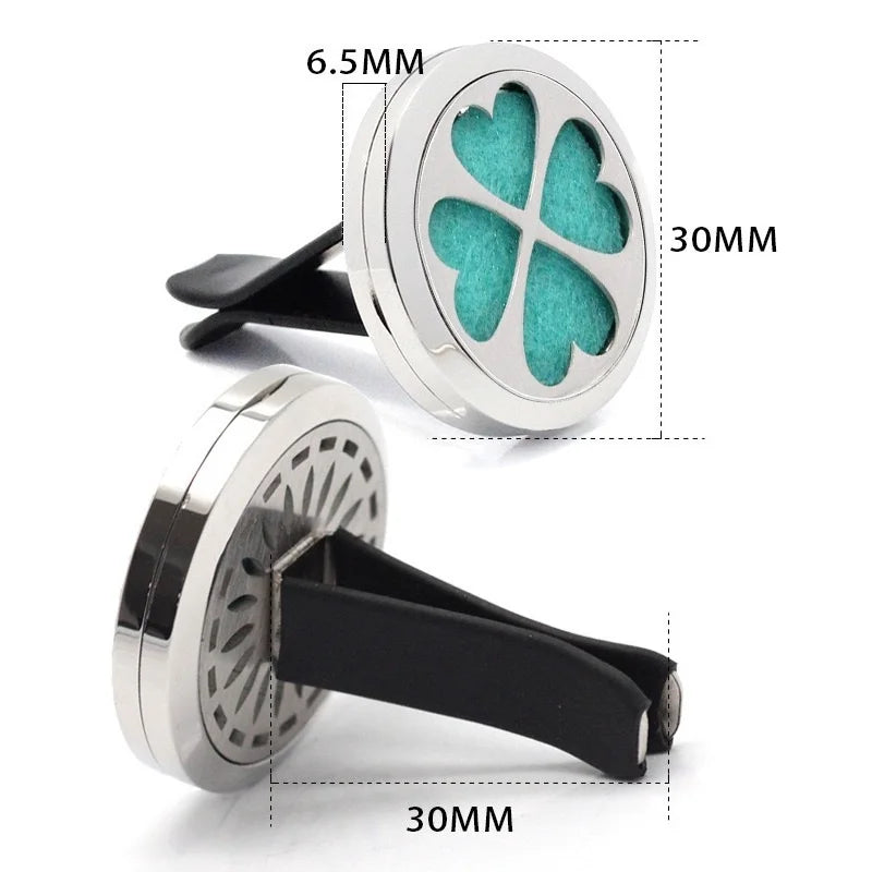 Car Aromatherapy Stainless Steel Hollow Pattern Diffuser Air Outlet Freshener Clip Essential Oil Perfume Lockets Pendant Jewelry