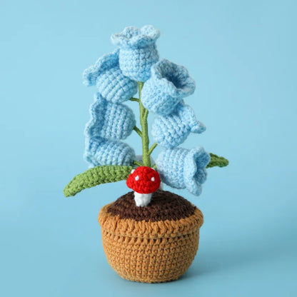 Handmade Crochet Orchid Pot with Light