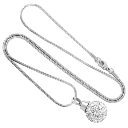 Crystal Ball Necklace Women ,Stainless Steel Necklace