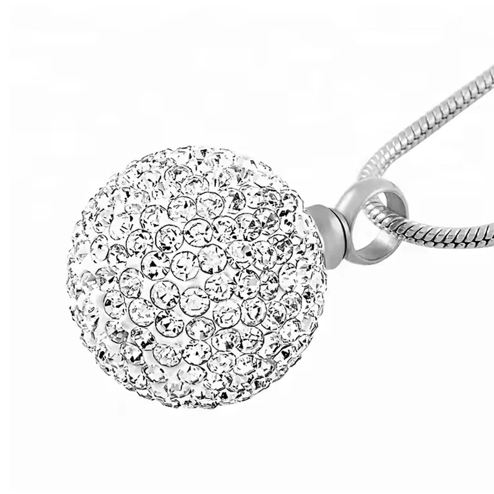 Crystal Ball Necklace Women ,Stainless Steel Necklace