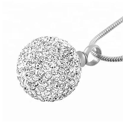 Crystal Ball Necklace Women ,Stainless Steel Necklace