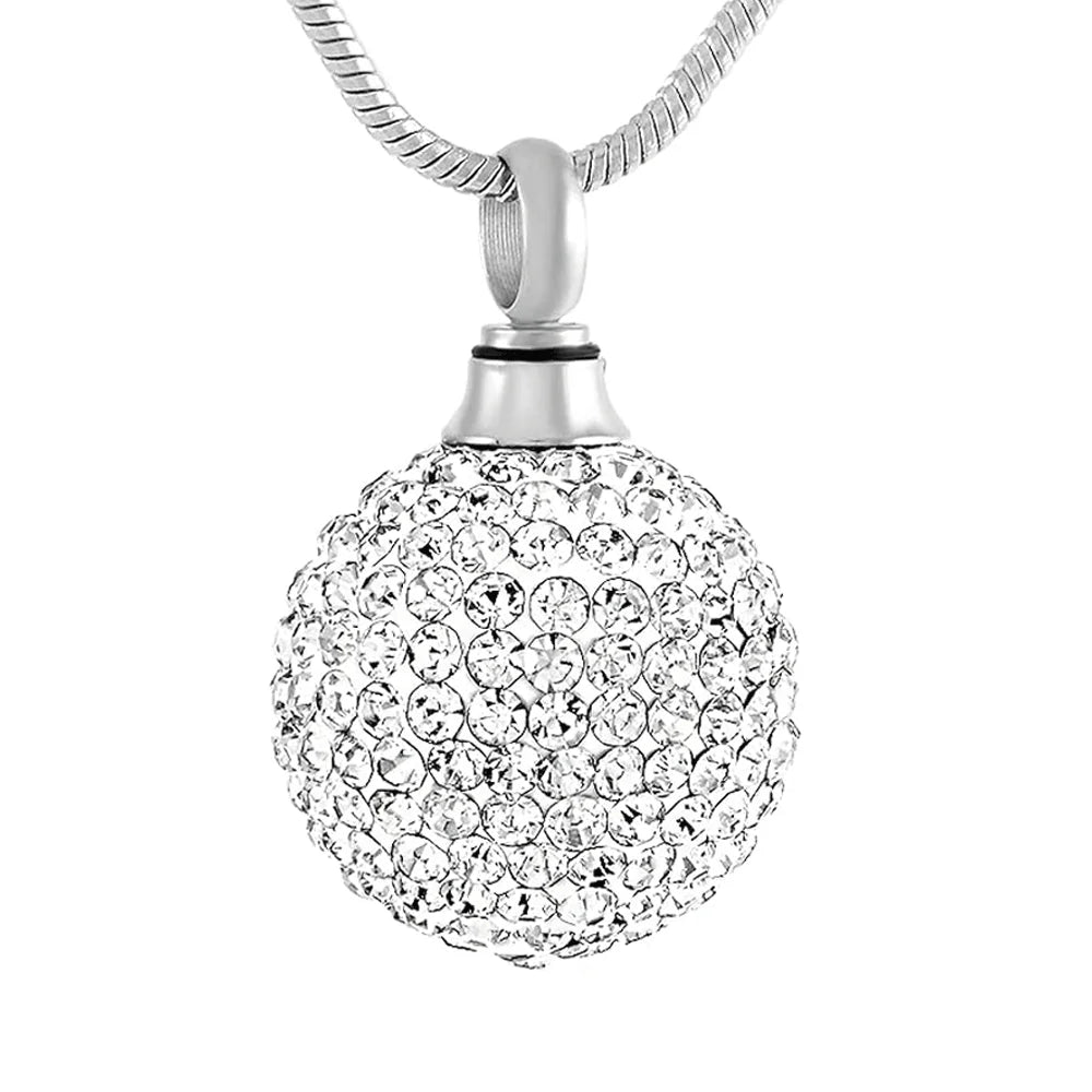 Crystal Ball Necklace Women ,Stainless Steel Necklace