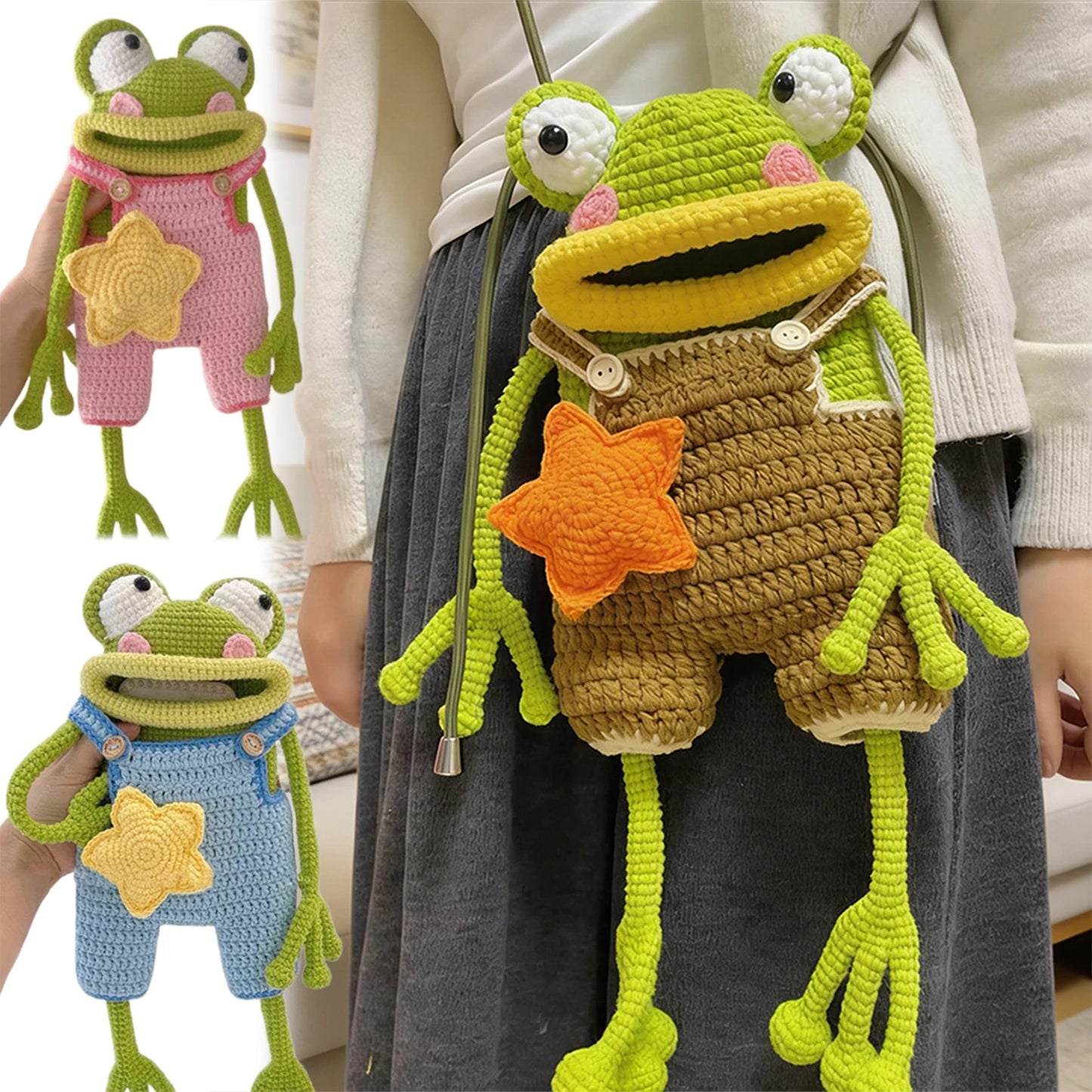 DIY Crochet Frog Phone Bag Kit