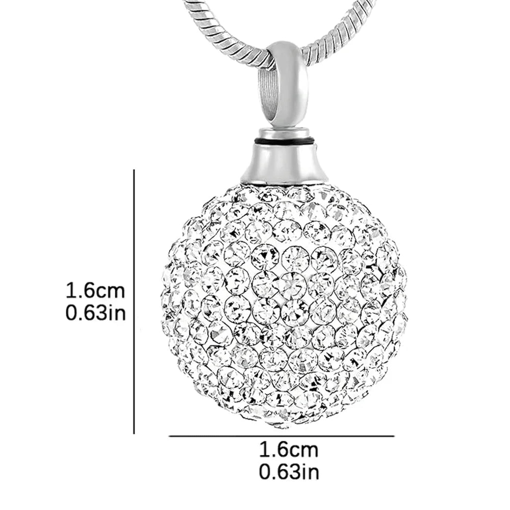 Crystal Ball Necklace Women ,Stainless Steel Necklace