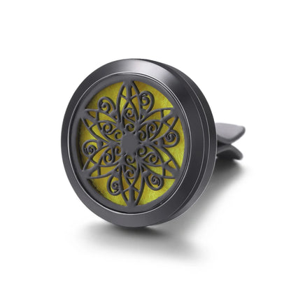 New Car Air Freshener Diffuser Clip Black Hollow Pattern Aromatherapy Lockets Essential Oil Perfume Pendant Car Ornaments Gift