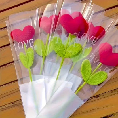3pcs/6pcs handcrafted heart-shaped bouquets, heart-shaped flowers, Valentine's Day, Mother's Day, special gifts, home decoration