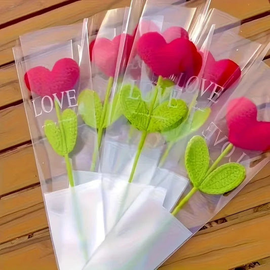 3pcs/6pcs handcrafted heart-shaped bouquets, heart-shaped flowers, Valentine's Day, Mother's Day, special gifts, home decoration