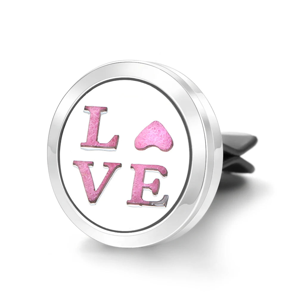 Car Aromatherapy Stainless Steel Hollow Pattern Diffuser Air Outlet Freshener Clip Essential Oil Perfume Lockets Pendant Jewelry