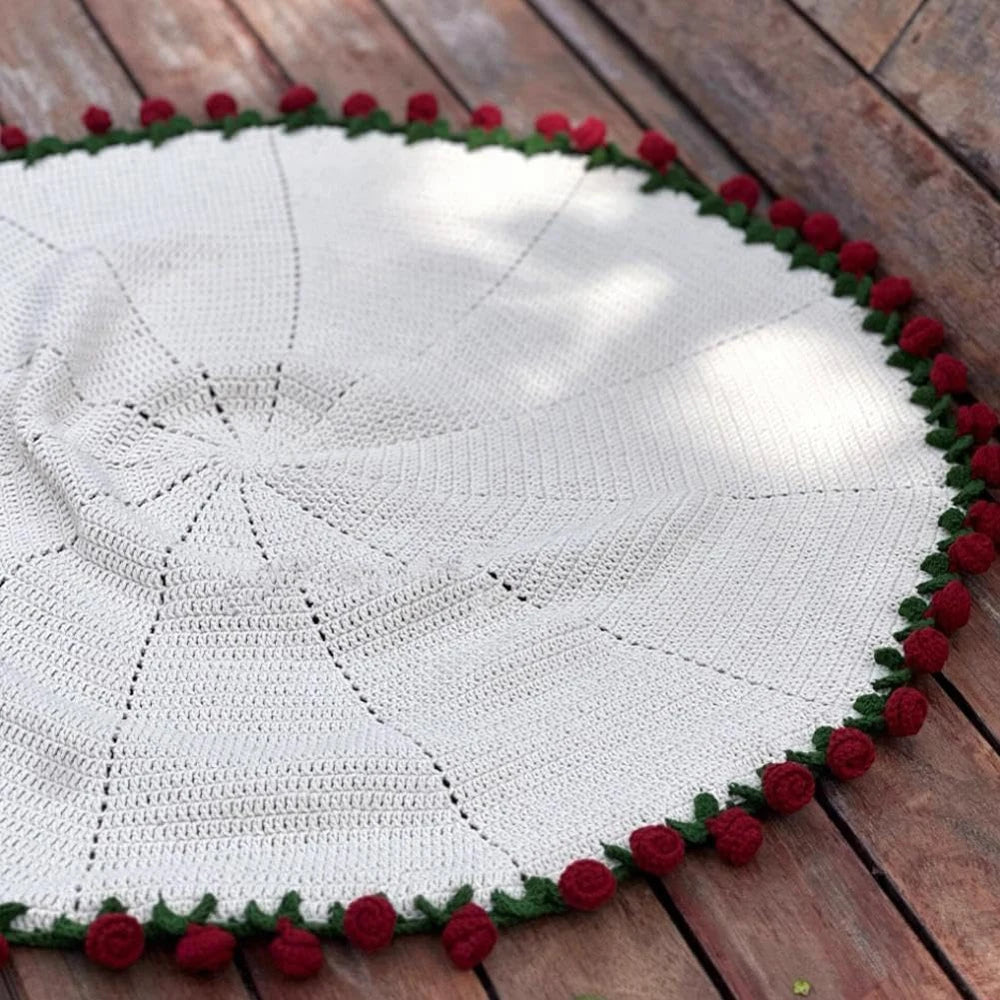 Crochet Rose Blanket Bouquet with Gift Bag