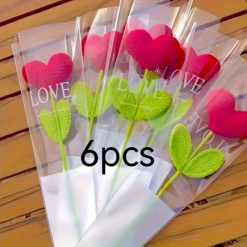 3pcs/6pcs handcrafted heart-shaped bouquets, heart-shaped flowers, Valentine's Day, Mother's Day, special gifts, home decoration