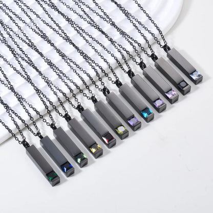 Black Jewelry Cube Stainless  Necklace 12 Kinds Jewelry