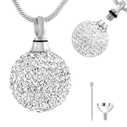 Crystal Ball Necklace Women ,Stainless Steel Necklace