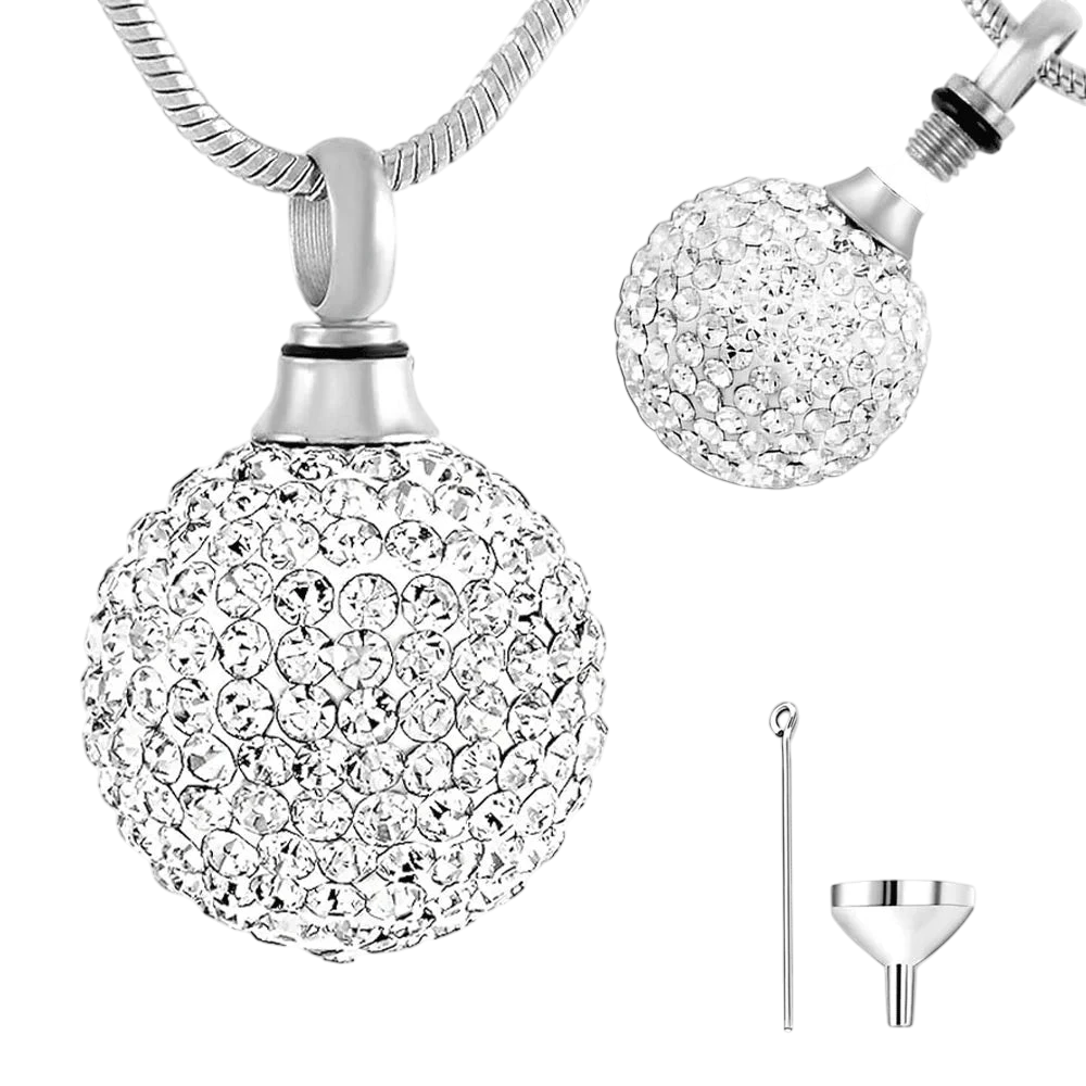 Crystal Ball Necklace Women ,Stainless Steel Necklace