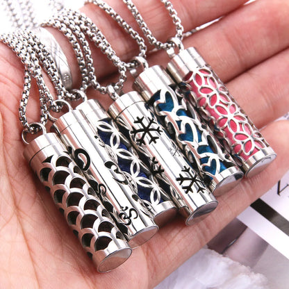 New Aromatherapy Diffuser Necklace LOVE Pattern Stainless Steel Essential Oil Diffuser Lockets