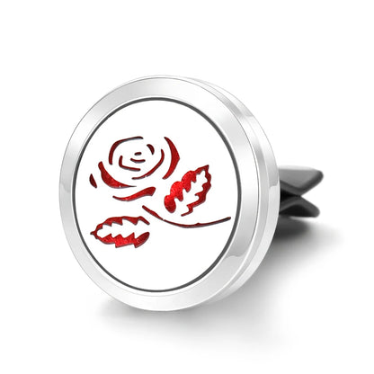Car Aromatherapy Stainless Steel Hollow Pattern Diffuser Air Outlet Freshener Clip Essential Oil Perfume Lockets Pendant Jewelry