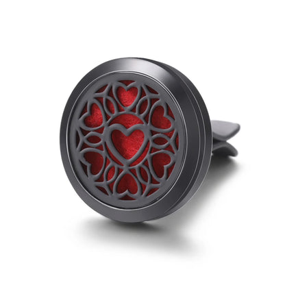 New Car Air Freshener Diffuser Clip Black Hollow Pattern Aromatherapy Lockets Essential Oil Perfume Pendant Car Ornaments Gift