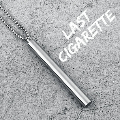 One Last Cigarette Necklaces , Stainless Steel Men Pendants Case Chain Funky Punk for Boyfriend Male Jewelry Gift Wholesale