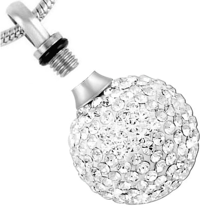 Crystal Ball Necklace Women ,Stainless Steel Necklace