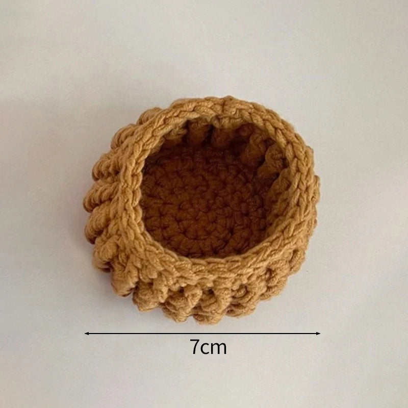 Mini Rose Bouquet Coasters Handmade Knitted Placemats Crochet Rose Flower Cup Pad Table Decoration and Accessories Home Decor