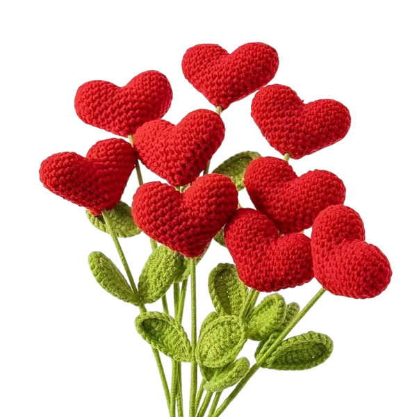3pcs/6pcs handcrafted heart-shaped bouquets, heart-shaped flowers, Valentine's Day, Mother's Day, special gifts, home decoration