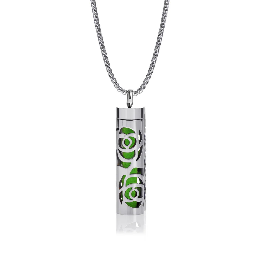 New Aromatherapy Diffuser Necklace LOVE Pattern Stainless Steel Essential Oil Diffuser Lockets