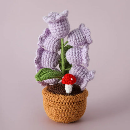 Handmade Crochet Orchid Pot with Light