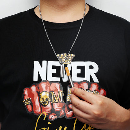 One Last Cigarette Necklaces , Stainless Steel Men Pendants Case Chain Funky Punk for Boyfriend Male Jewelry Gift Wholesale